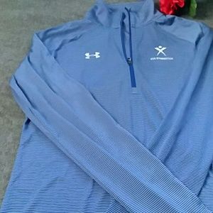 Under Armour blue and white stripped shirt